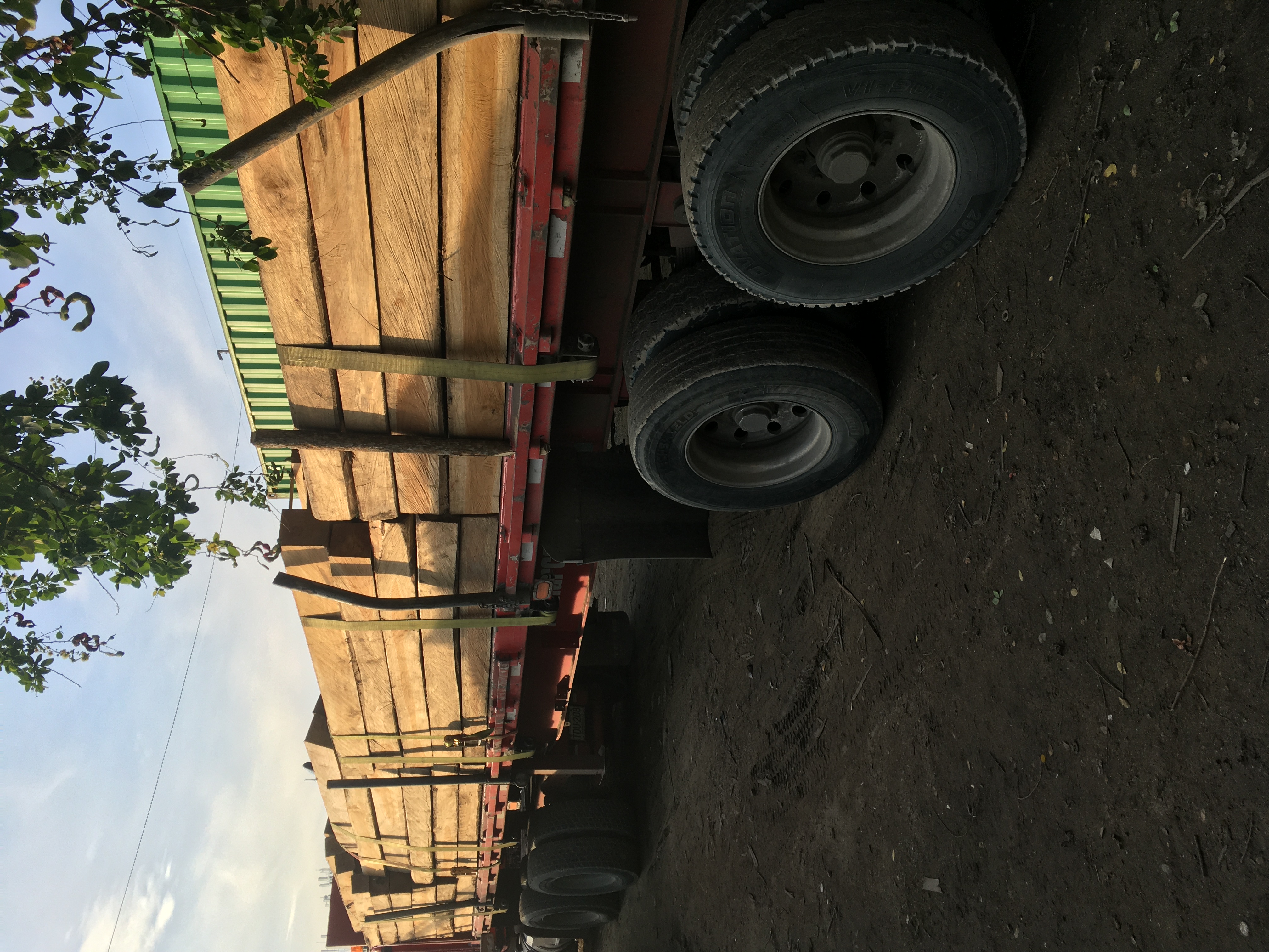 Teak wood transport truck